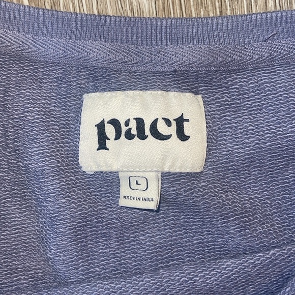 Pact Sweatshirt Womens Medium Blue Organic Cotton Crew Neck Pullover Casual - Picture 2 of 6